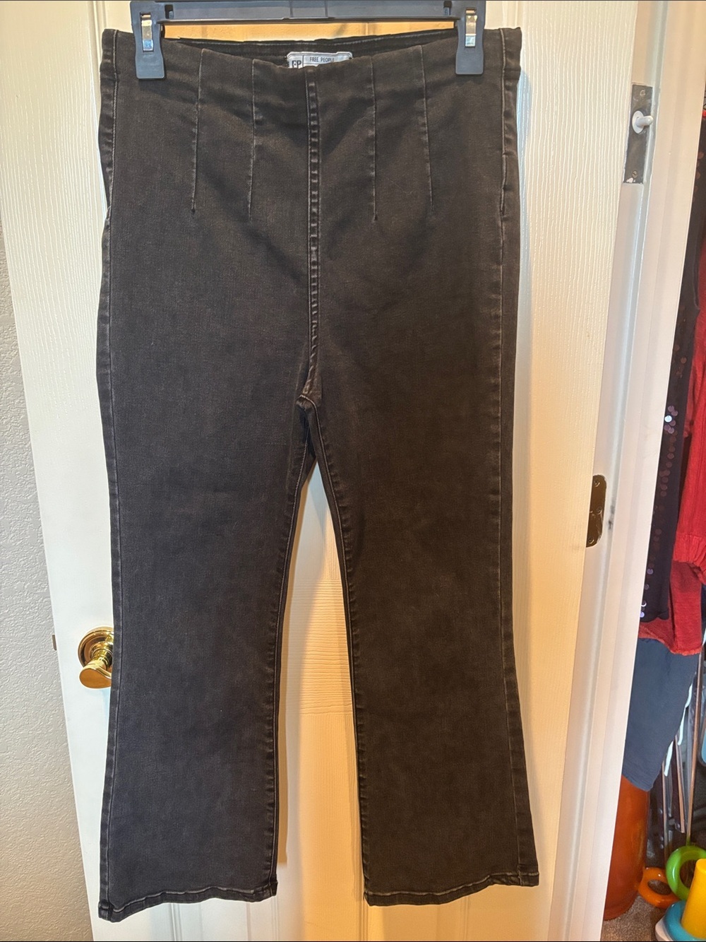 Free People Pull on Black flare jeans size 28